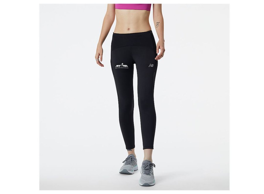 Women New Balance Leggings | Run For Life Impact Run Crop Black