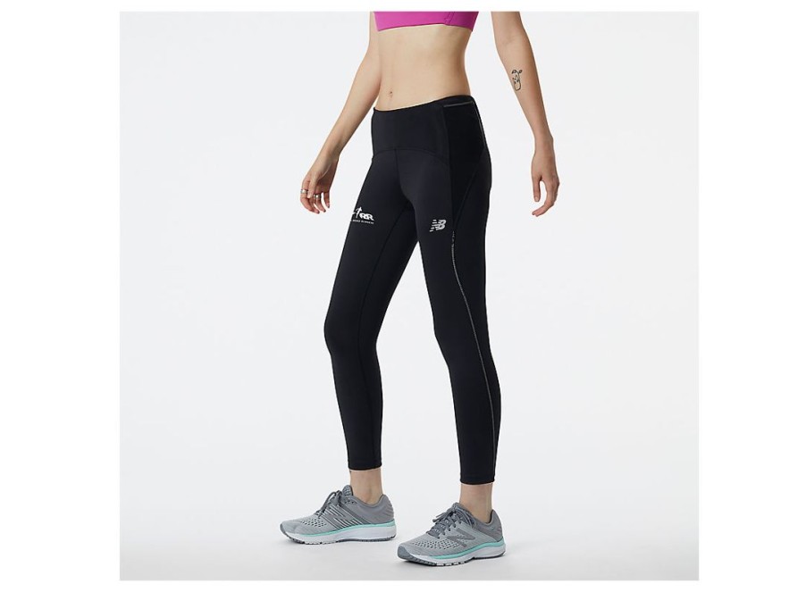 Women New Balance Leggings | Run For Life Impact Run Crop Black