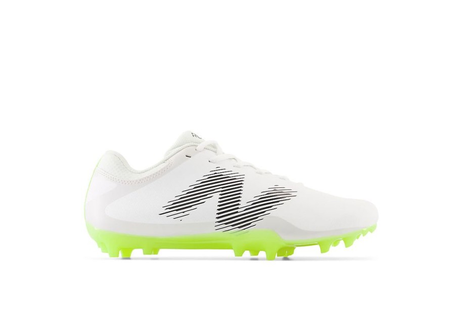 Men New Balance Lacrosse | Rush V4 Low White With Hi-Lite