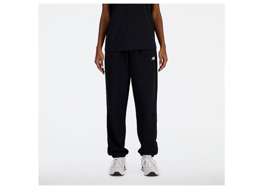 Women New Balance Pants | Sport Essentials French Terry Jogger Black