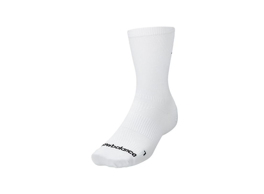 Men New Balance Socks | Run Foundation Flat Knit Midcalf White