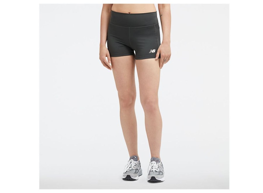 Women New Balance Shorts | Linear Heritage Fitted Short Blacktop