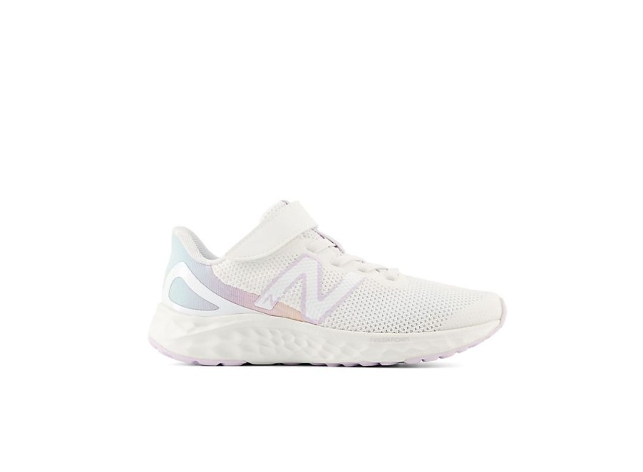 Kid New Balance Little Kids | Fresh Foam Arishi V4 Bungee Lace With Top Strap White With Taro