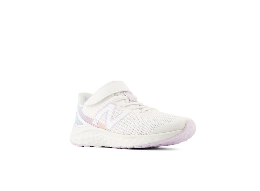 Kid New Balance Little Kids | Fresh Foam Arishi V4 Bungee Lace With Top Strap White With Taro