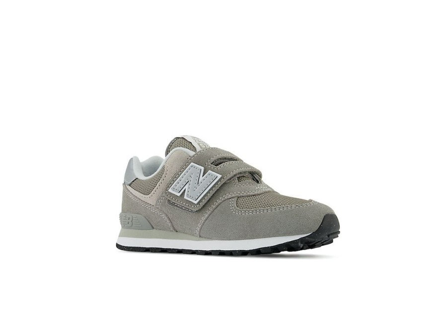 Kid New Balance Little Kids | 574 Core Hook & Loop Grey With White