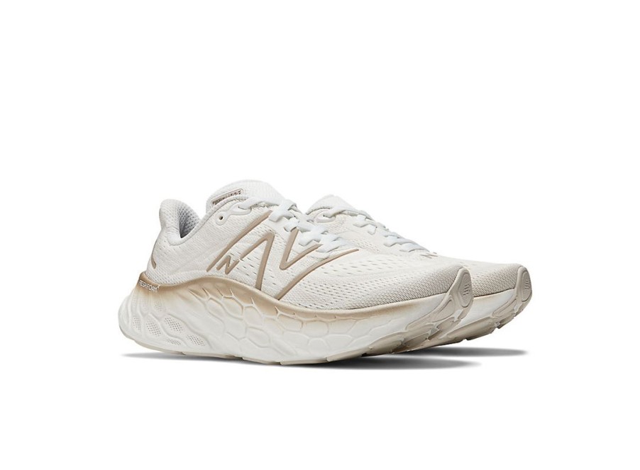 Women New Balance Running | Fresh Foam X More V4 White With Gold Metallic And Moonbeam