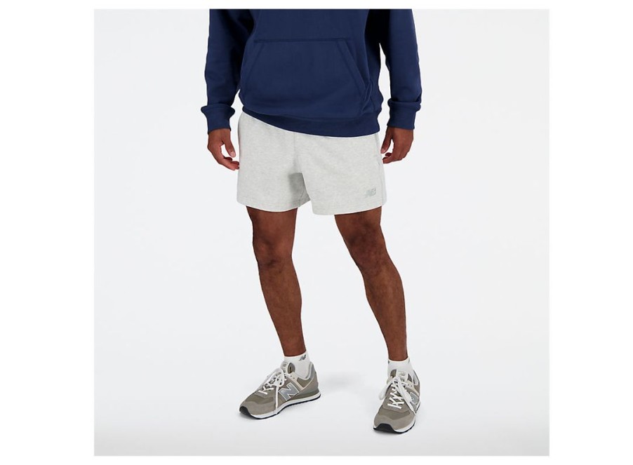 Men New Balance Shorts | Athletics French Terry Short 5 Ash Heather