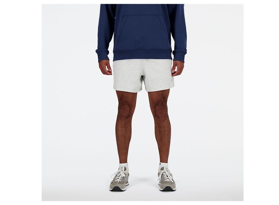 Men New Balance Shorts | Athletics French Terry Short 5 Ash Heather