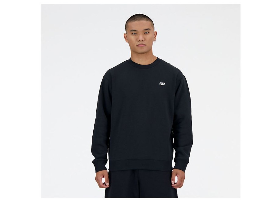 Men New Balance Hoodies & Sweatshirts | Sport Essentials Fleece Crew Black