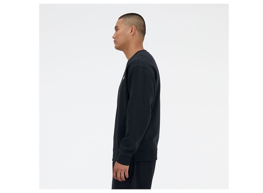 Men New Balance Hoodies & Sweatshirts | Sport Essentials Fleece Crew Black