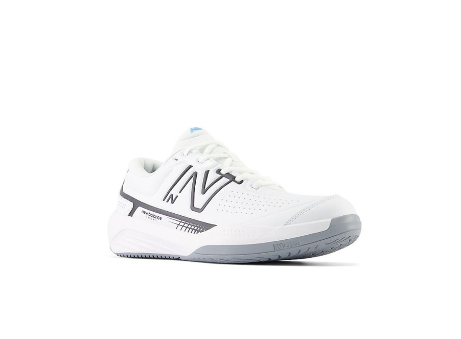 Men New Balance Tennis | 696V5 White With Spice Blue