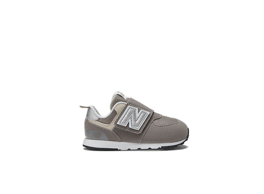 Kid New Balance Crib & Toddlers (Size - 10) | 574 New-B Hook & Loop Rain Cloud With Silver Metallic