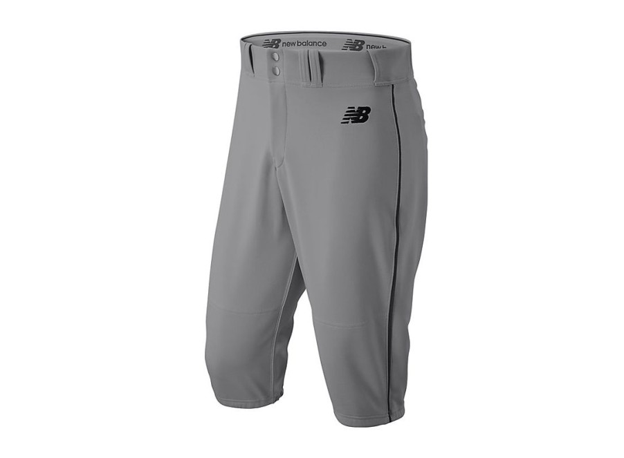 Men New Balance Pants | Adversary 2 Baseball Piped Knicker Athletic Grey With Navy