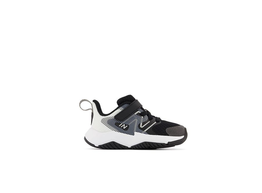 Kid New Balance Crib & Toddlers (Size - 10) | Rave Run V2 Bungee Lace With Top Strap Black With White