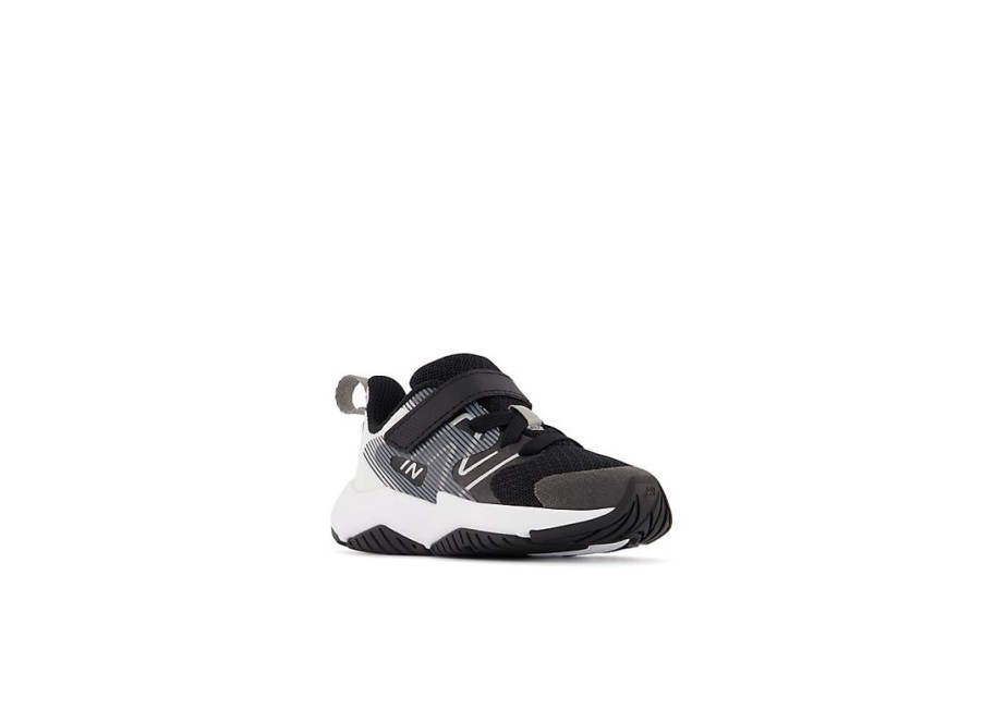 Kid New Balance Crib & Toddlers (Size - 10) | Rave Run V2 Bungee Lace With Top Strap Black With White