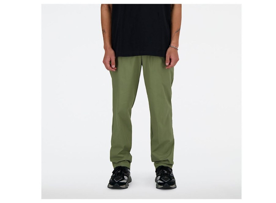 Men New Balance Pants | Twill Straight Pant 32 Dark Olivine