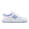 Men New Balance Lifestyle | 480 White With Team Carolina And Light Aluminum