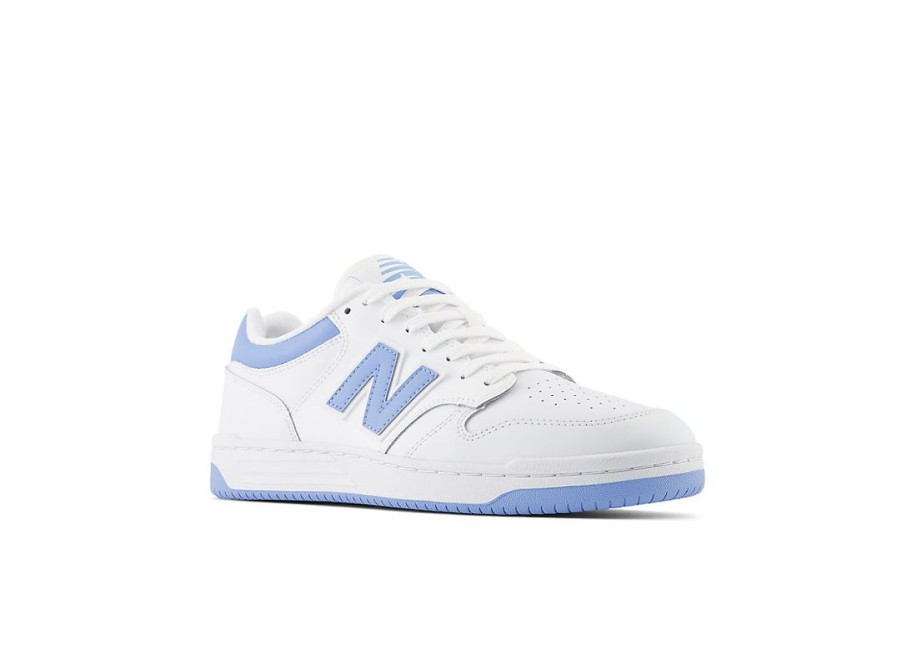 Men New Balance Lifestyle | 480 White With Team Carolina And Light Aluminum