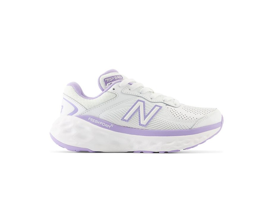 Women New Balance Walking | Fresh Foam X 840F White With Lilac Glo