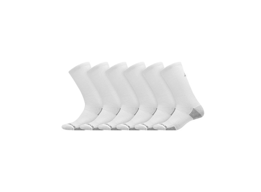 Men New Balance Socks | Cushioned Crew Socks 6 Pack White