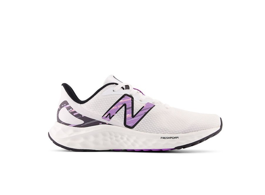 Women New Balance Running | Fresh Foam Arishi V4 White With Black And Purple Fade