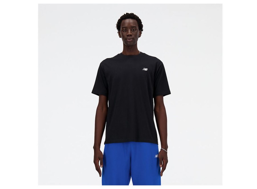 Men New Balance Shirts | Sport Essentials Cotton T-Shirt Black