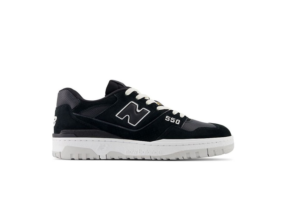 Men New Balance Lifestyle | 550 Black With White And Grey Matter