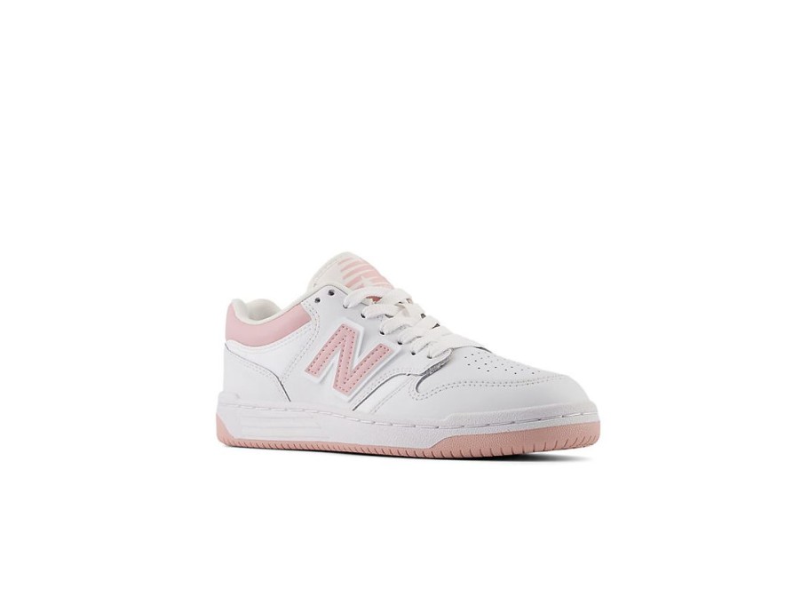 Kid New Balance Big Kids | 480 White With Orb Pink