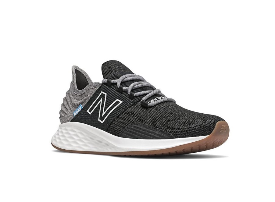 Women New Balance Running | Fresh Foam Roav Tee Shirt Black With Light Aluminum