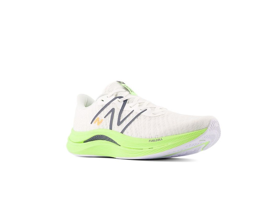 Men New Balance Running | Fuelcell Propel V4 White With Bleached Lime Glo And Graphite